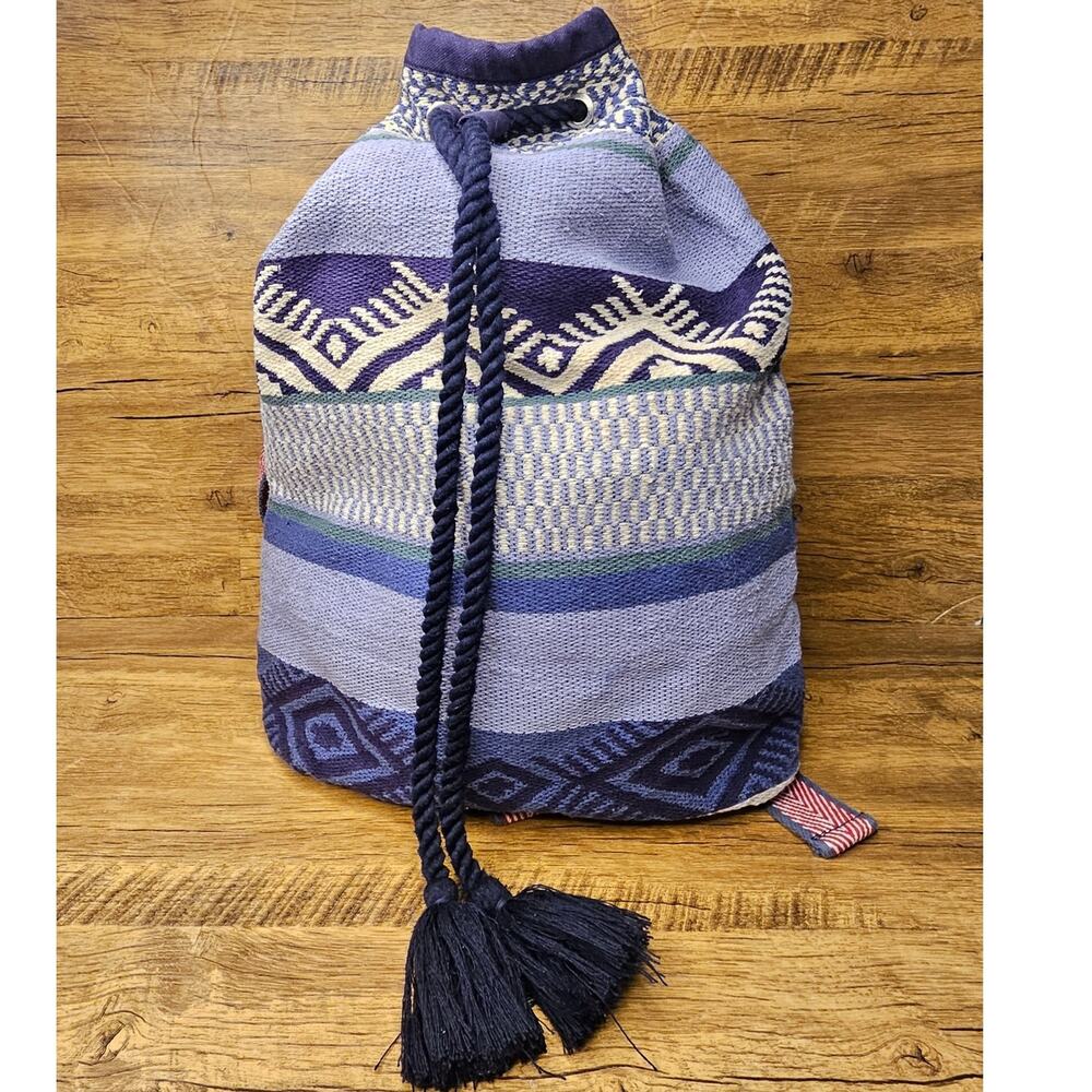 American Eagle Southwestern Tapestry Navajo backpack Cinch bag Unisex Y2K